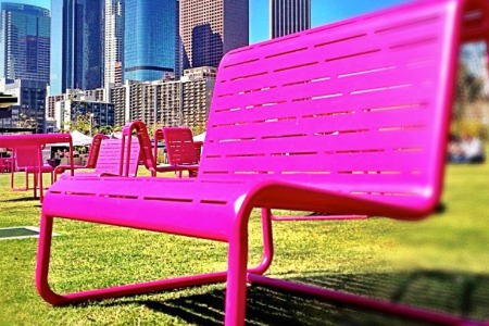 Pink benches LA