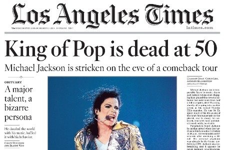 King of Pop — LA Times A1