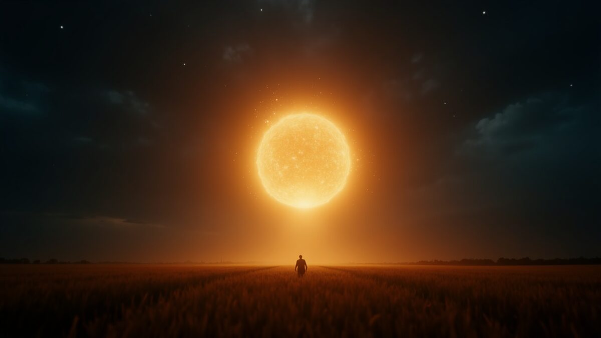 The ball becomes the night sky