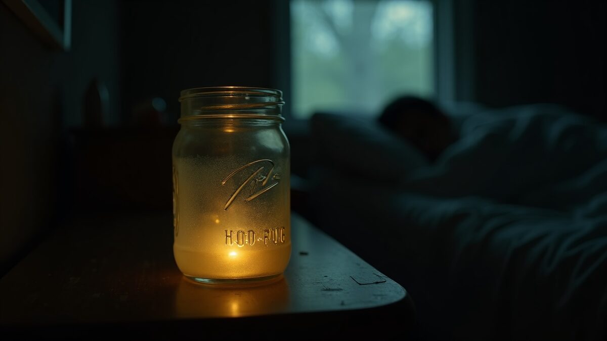 Mason jar with firefly — the last light