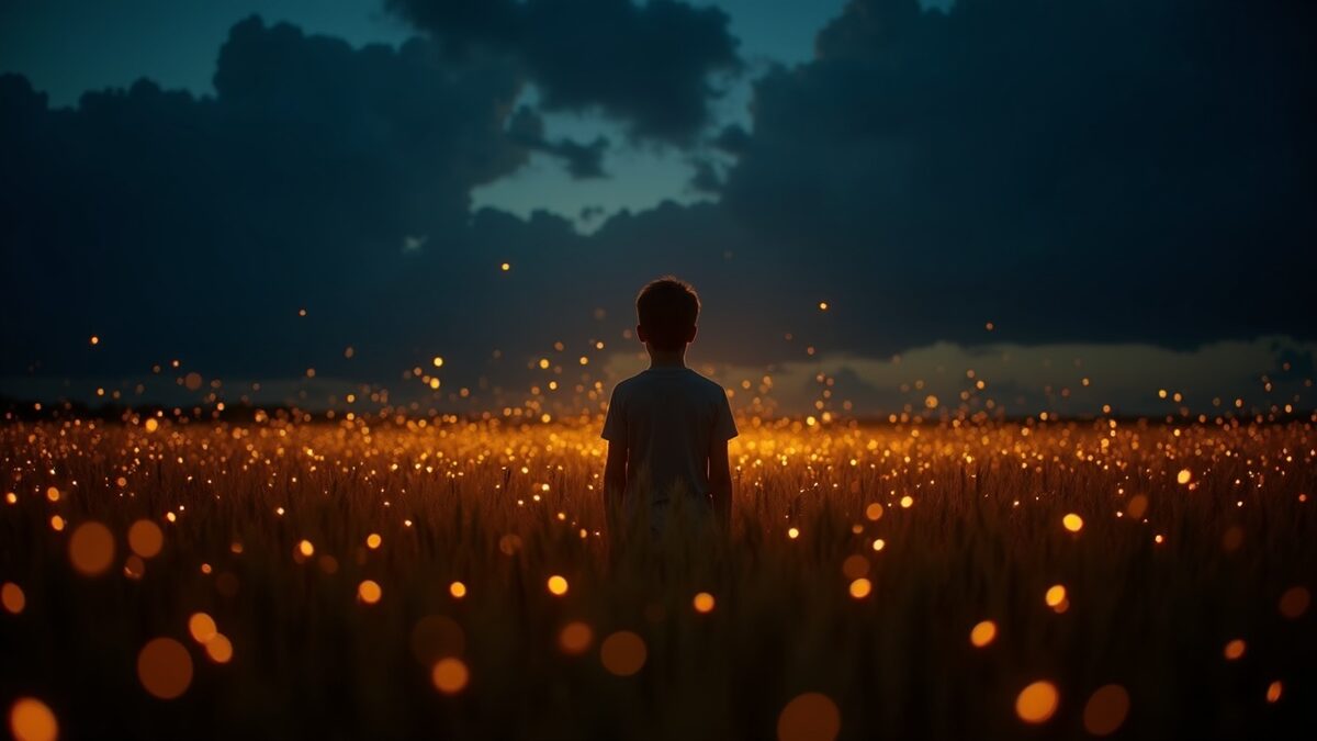 LIGHTNING/bug — a boy in a field of fireflies