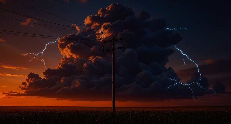 Shot 13 keeper — cobalt top, amber horizon, 9:10 PM CDT civil twilight